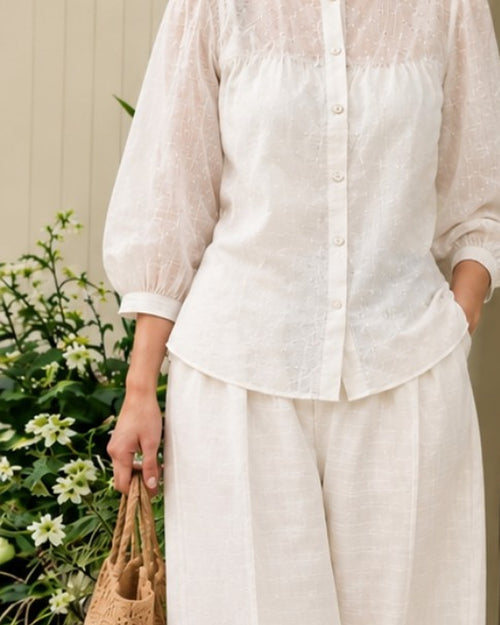 AAIRA  Ivory Cotton Co-ord Set